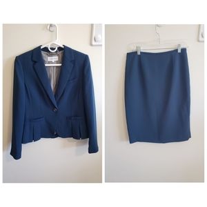 Calvin Klein Two Piece Blue Skirt Suit Set